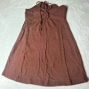 Andie Swim NWT The Waikiki Swim Dress in Mocha Sparkly Size Medium
